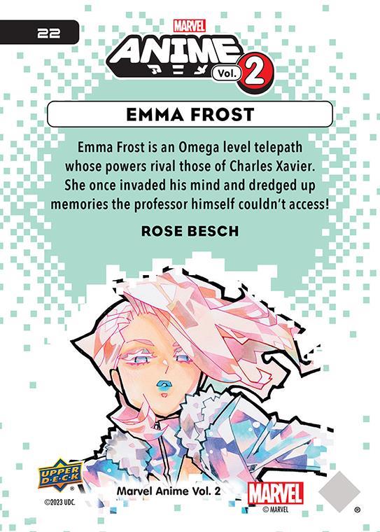Emma Frost / エマ・フロスト 2023 Upper Deck Marvel Anime Vol.2 ベースカード #22