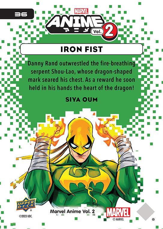 Iron Fist / アイアン・フィスト 2023 Upper Deck Marvel Anime Vol.2 ベースカード #36