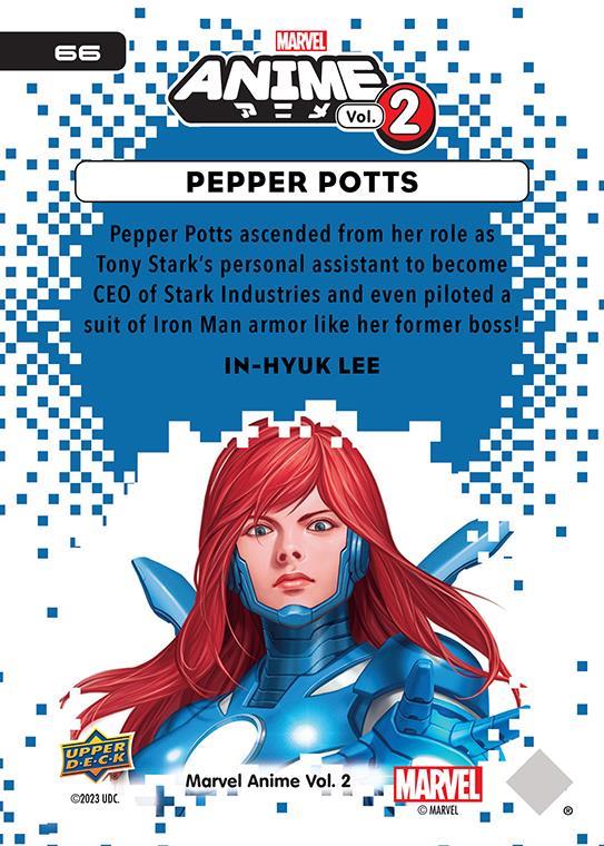 Pepper Potts / ペッパー・ポッツ 2023 Upper Deck Marvel Anime Vol.2 ベースカード #66