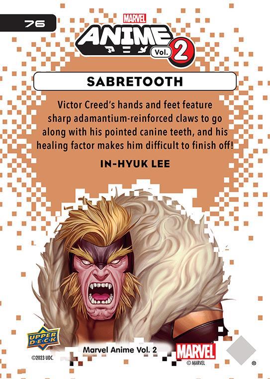 Sabretooth / セイバートゥース 2023 Upper Deck Marvel Anime Vol.2 ベースカード #76