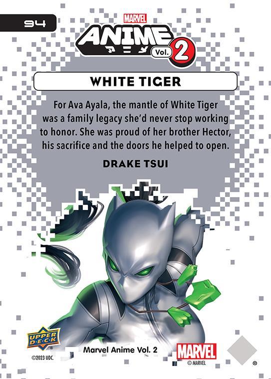White Tiger / ホワイトタイガー 2023 Upper Deck Marvel Anime Vol.2 ベースカード #94