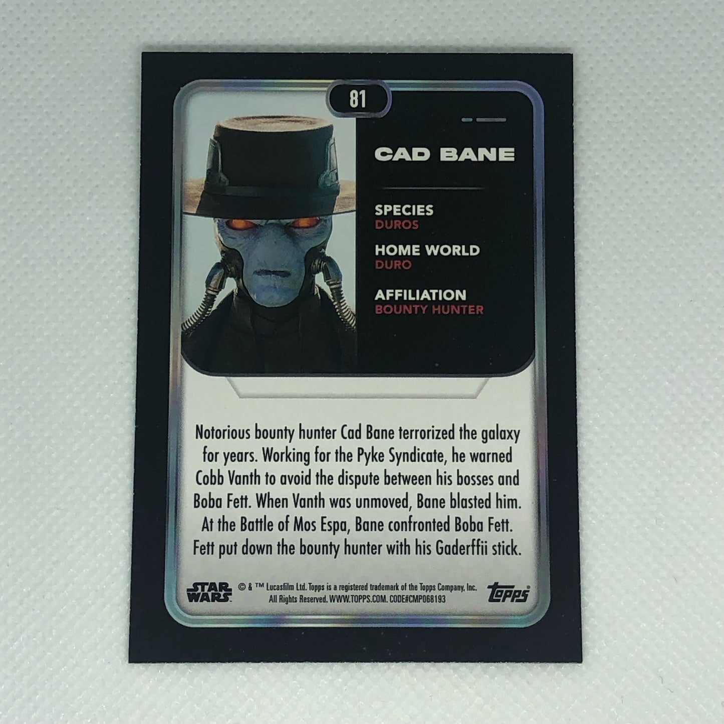 キャド・ベイン 2023 Topps Star Wars ベースカード #81