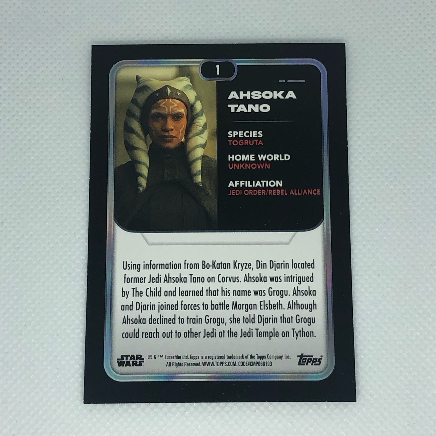 アソーカ・タノ 2023 Topps Star Wars ベースカード #1