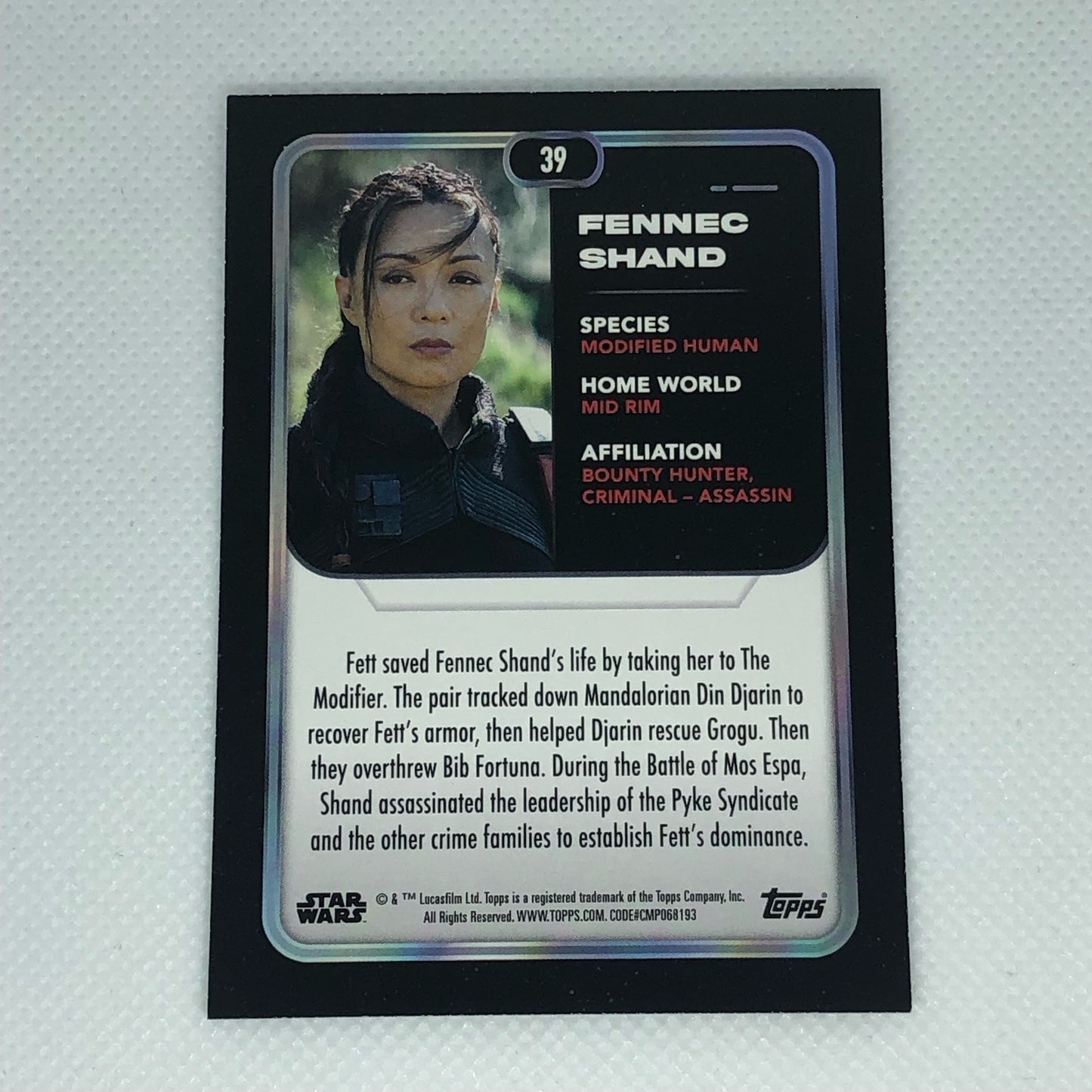 フェネック・シャンド 2023 Topps Star Wars ベースカード #39