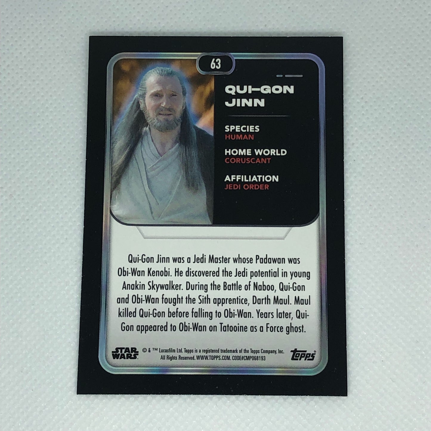 クワイ=ガン・ジン 2023 Topps Star Wars ベースカード #63