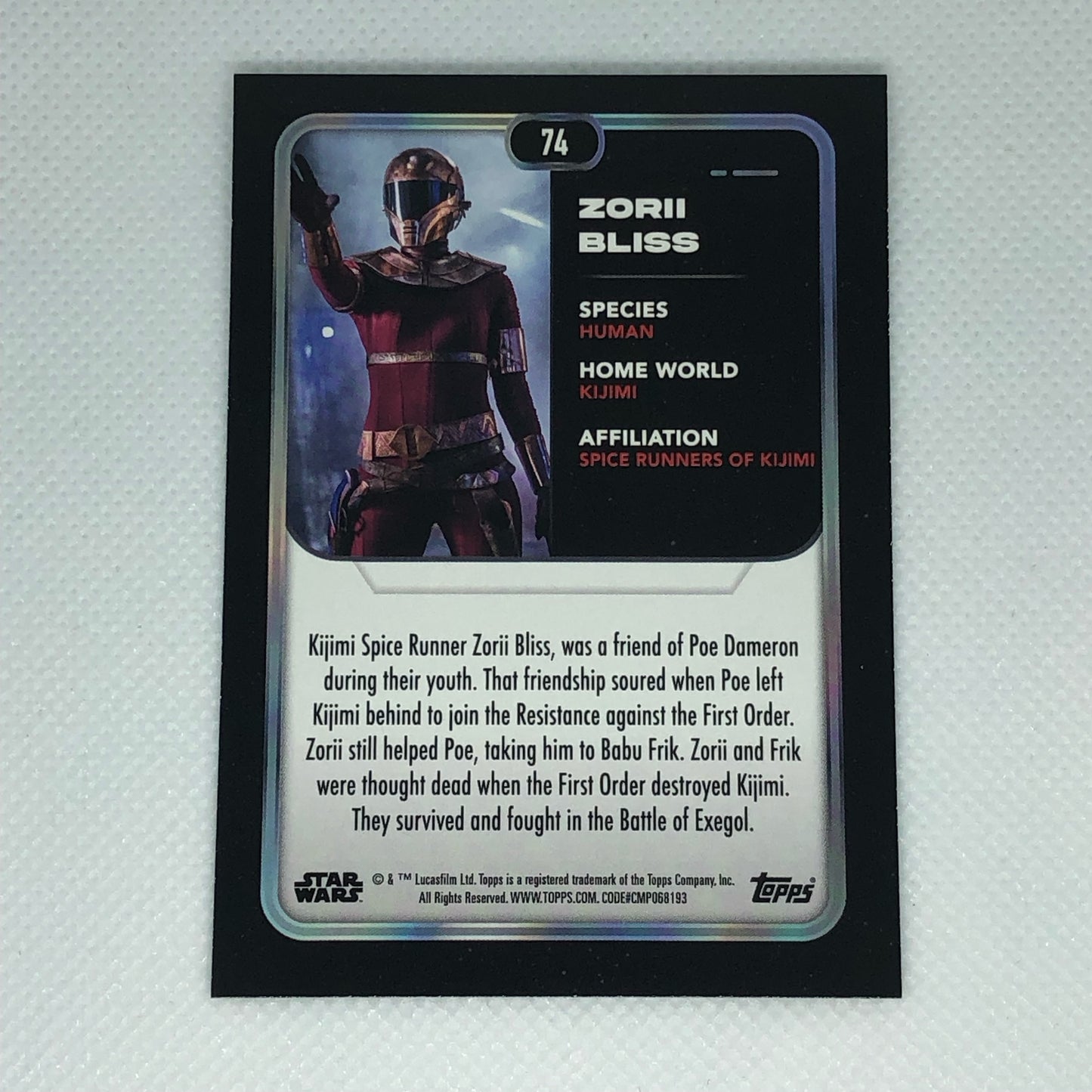 ゾーリ・ブリス 2023 Topps Star Wars ベースカード #74