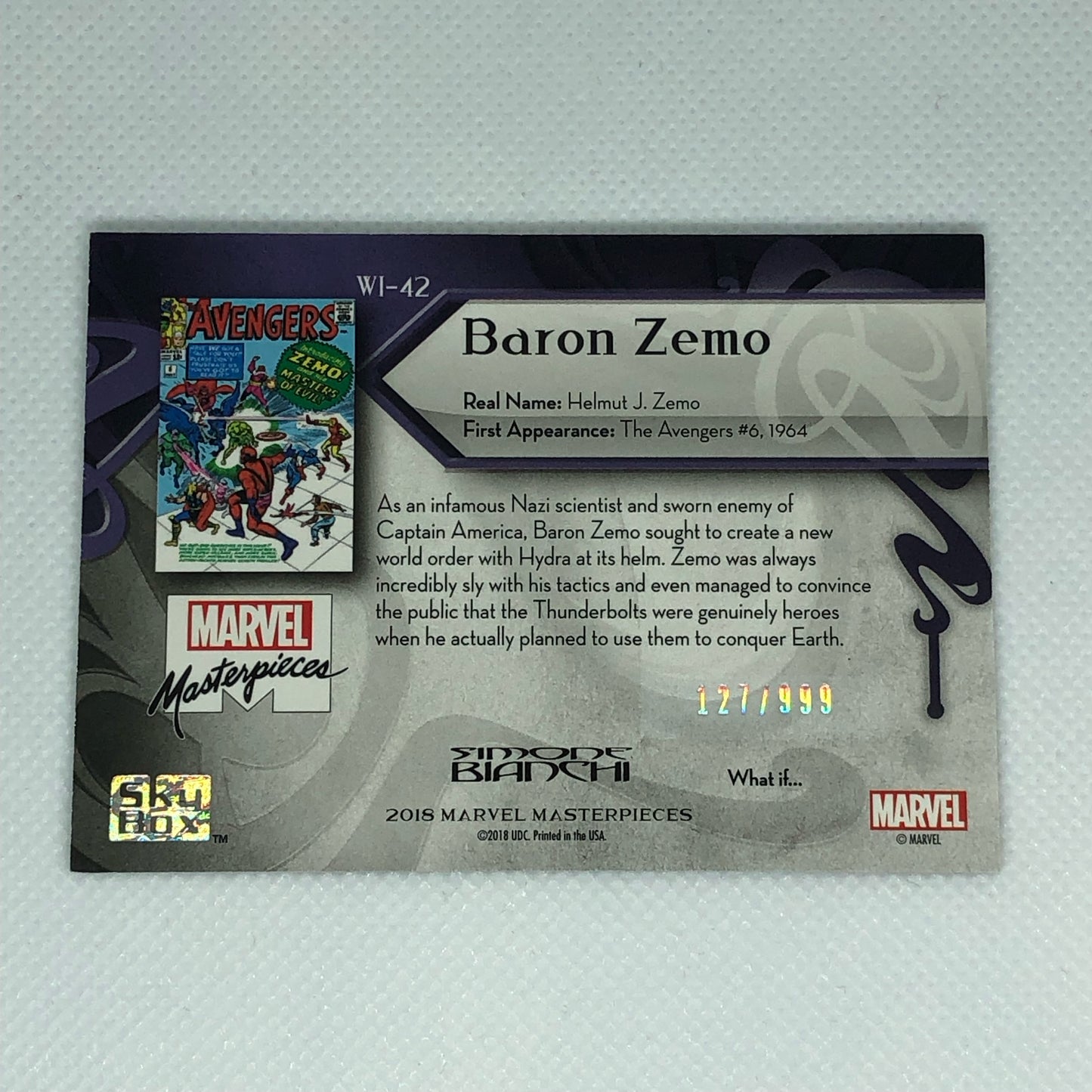 バロン・ジーモ 2018 Marvel Masterpieces What If #WI-42 999枚限定