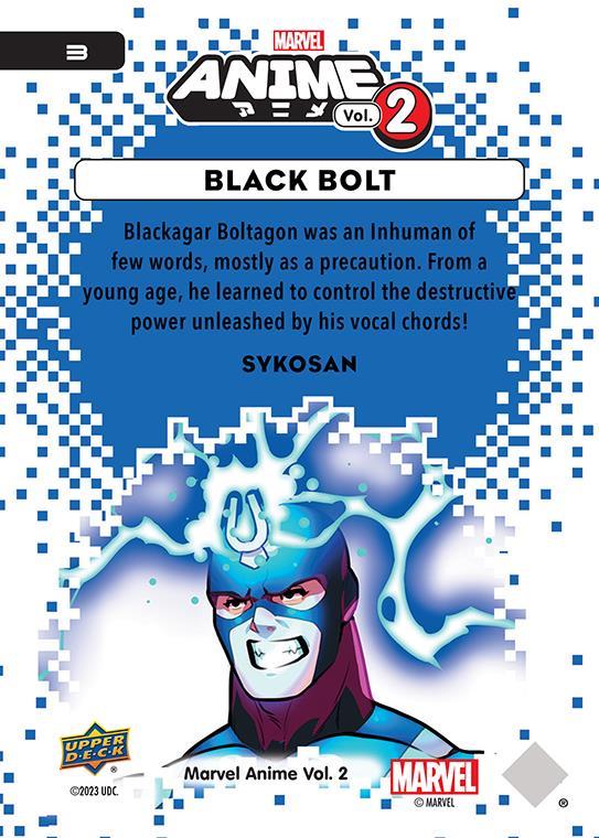 Black Bolt / ブラックボルト 2023 Upper Deck Marvel Anime Vol.2 ベースカード #3