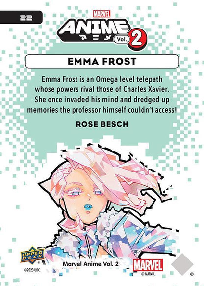 Emma Frost / エマ・フロスト 2023 Upper Deck Marvel Anime Vol.2 ベースカード #22
