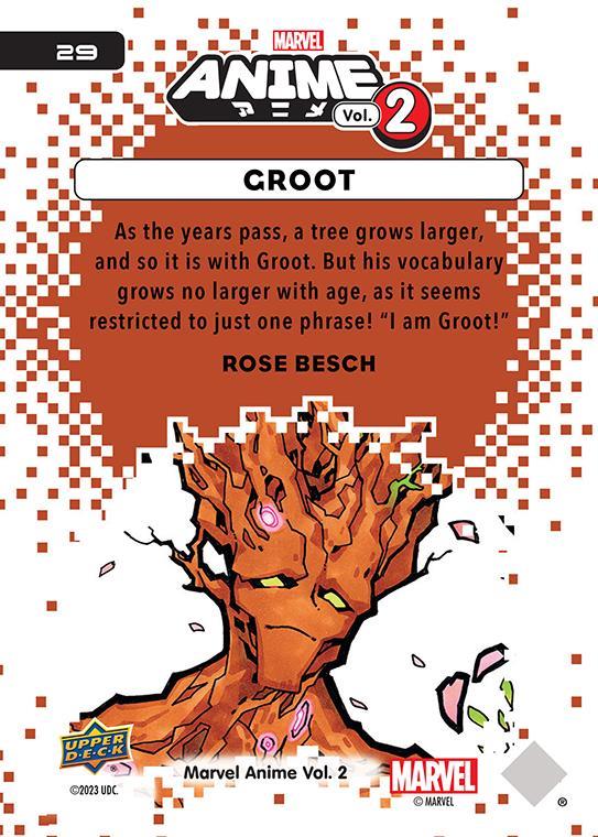Groot / グルート 2023 Upper Deck Marvel Anime Vol.2 ベースカード #29