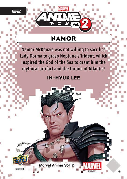 Namor / ネイモア 2023 Upper Deck Marvel Anime Vol.2 ベースカード #62