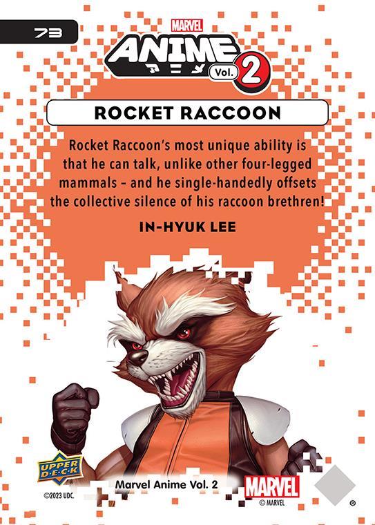 Rocket Raccoon / ロケット・ラクーン 2023 Upper Deck Marvel Anime Vol.2 ベースカード #73