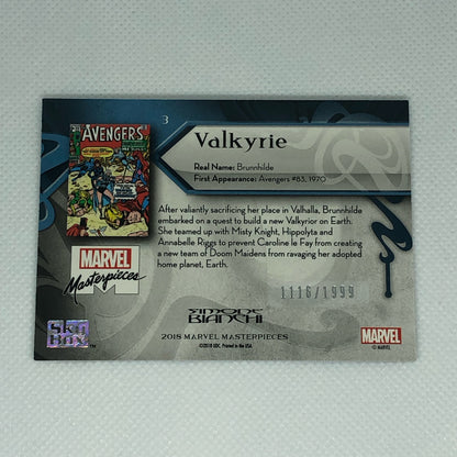 ヴァルキリー 2018 Marvel Masterpieces ベースカード #3 1999枚限定