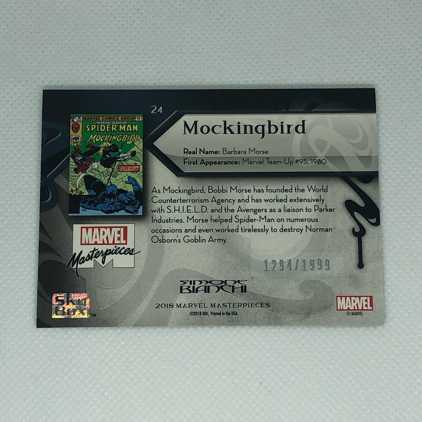 モッキングバード 2018 Marvel Masterpieces ベースカード #24 1999枚限定