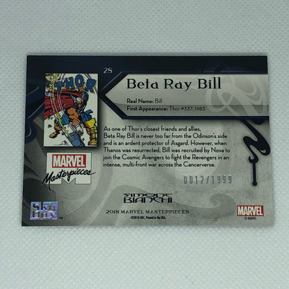 ベータ・レイ・ビル 2018 Marvel Masterpieces ベースカード #28 1999枚限定