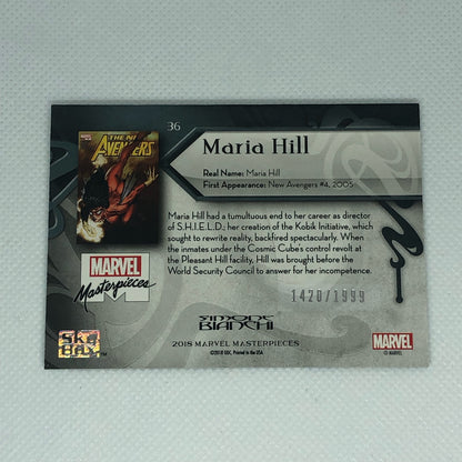 マリア・ヒル 2018 Marvel Masterpieces ベースカード #36 1999枚限定
