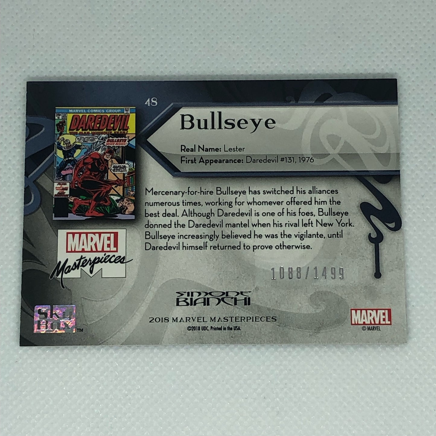 ブルズアイ 2018 Marvel Masterpieces ベースカード #48 1499枚限定