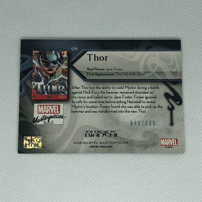 ソー 2018 Marvel Masterpieces ベースカード #68 999枚限定