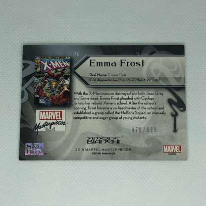 エマ・フロスト 2018 Marvel Masterpieces ベースカード #76 999枚限定