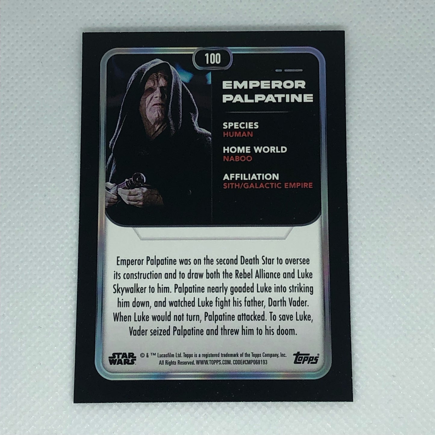 パルパティーン皇帝 2023 Topps Star Wars ベースカード #100