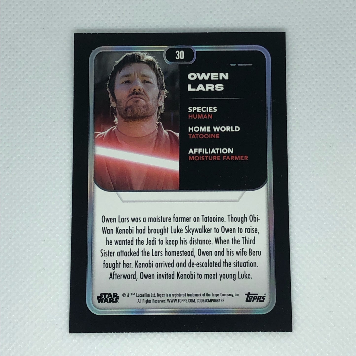 オーウェン・ラーズ 2023 Topps Star Wars ベースカード #30