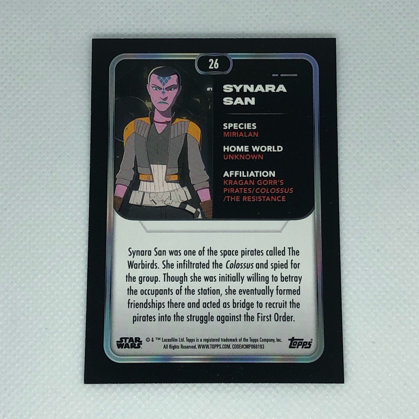 シナーラ・サン 2023 Topps Star Wars ベースカード #26