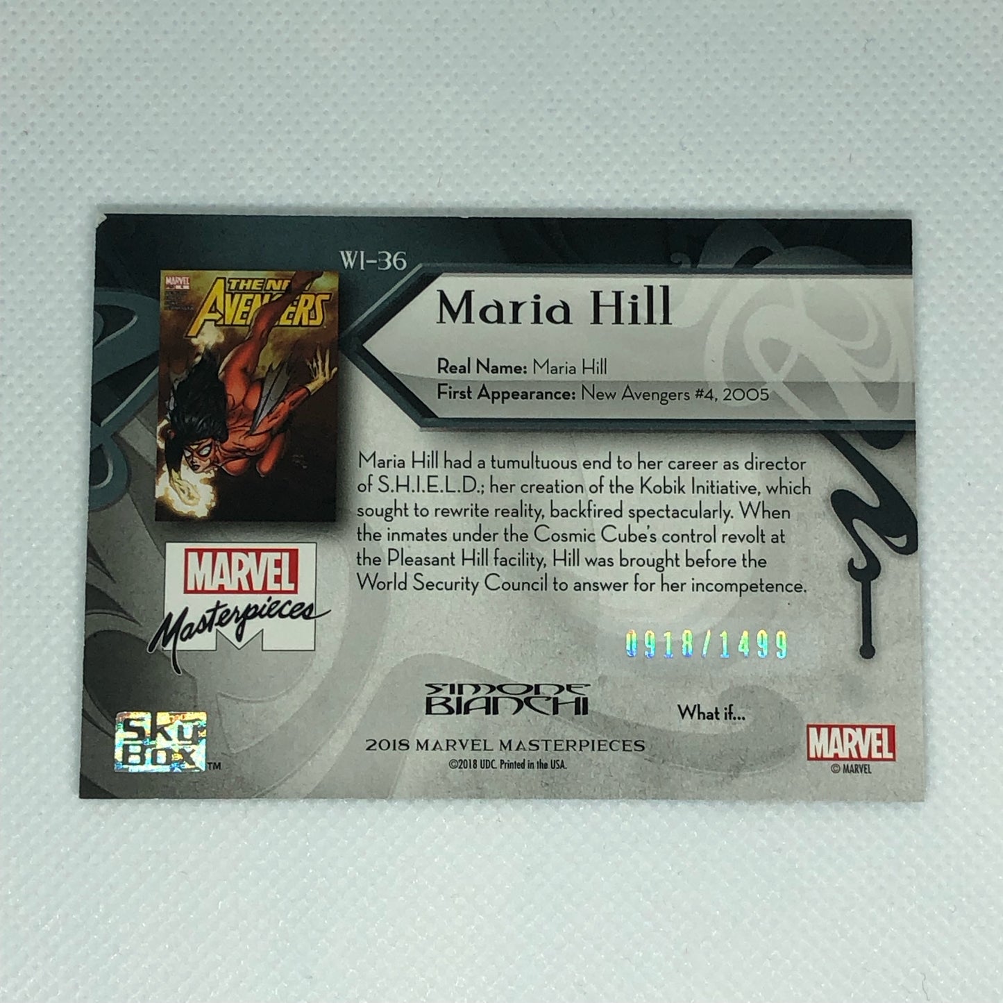 マリア・ヒル 2018 Marvel Masterpieces What If #WI-36 1499枚限定